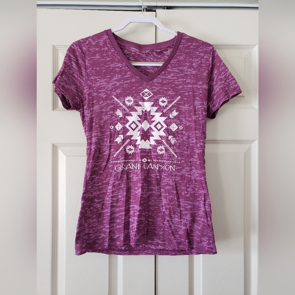 Grand Canyon Purple Printed Short Sleeve T Shirt Size M